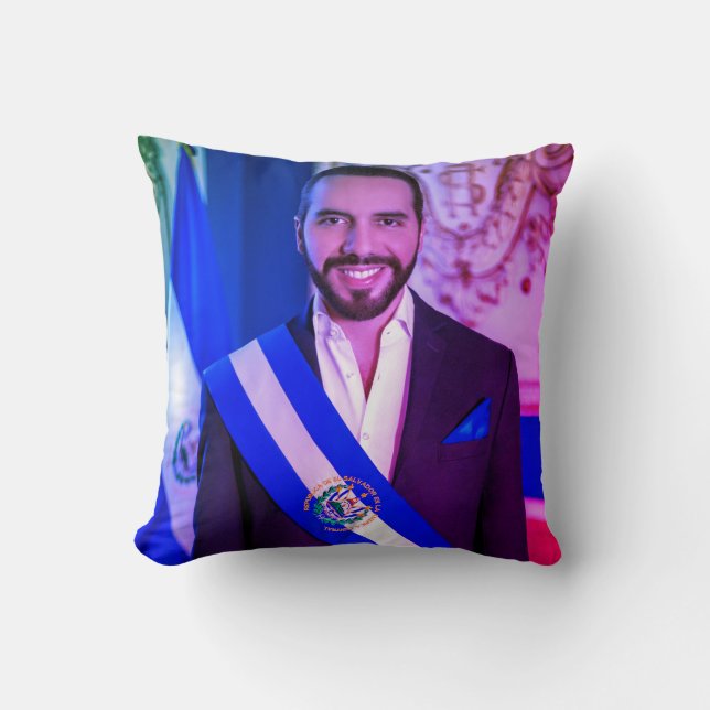 Nayib Bukele, Präsident von El Salvadore Kissen (Vorderseite)