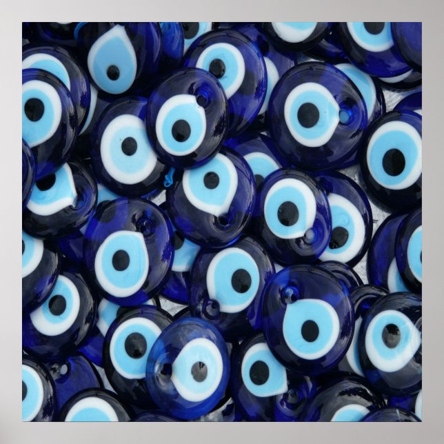 Nazar Amulets Evil Eye Stones Blue Pattern Poster (Vorne)