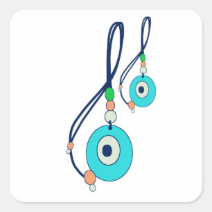 Nazar-Amulett  Quadratischer Aufkleber