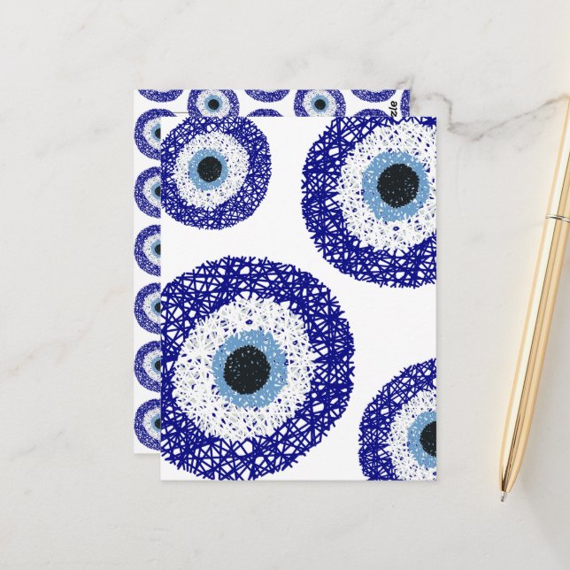 Nazar-Auge Postkarte (Vorderseite/Rückseite Beispiel)