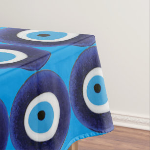 Nazar-Blicks-Schutz-Amulett-blaues Perlen-Symbol Tischdecke