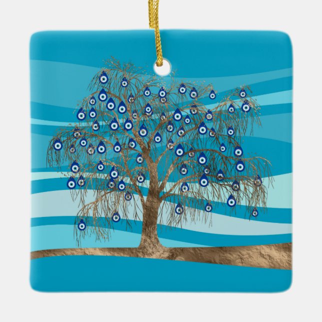 Nazar-Charme-Baum Keramikornament (Vorderseite)