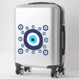 Nazar Evil Eye Circles Muster Mittelmeer Blau Aufkleber