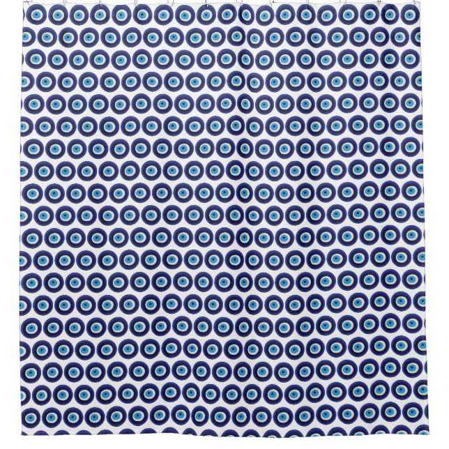 Nazar Evil Eye Protection Amulet Blue Beet Symbol Duschvorhang (Vorderseite)