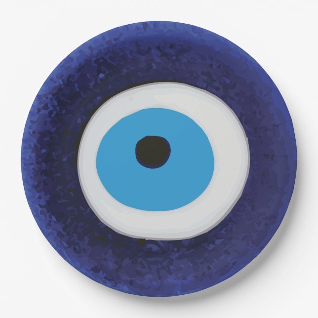 Nazar Evil Eye Protection Symbol Pappteller (Vorderseite)
