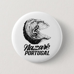 Nazaré Portugal Surfen Surfer Surf Welle Button