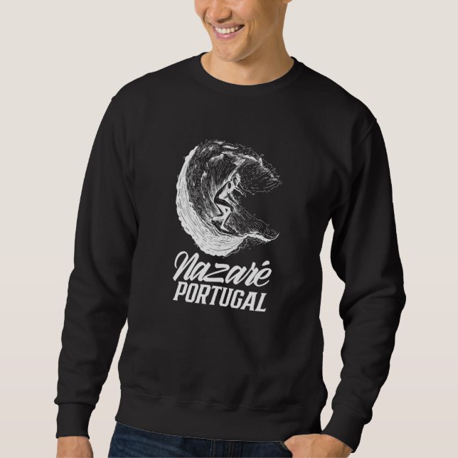 Nazaré Portugal Surfsurfer Wave Sweatshirt (Vorderseite)