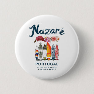 Nazare Portugal Vintage Surfen _4 Button