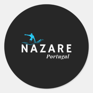 Nazare Portugal Welle Surfen Surfen Surfer Runder Aufkleber