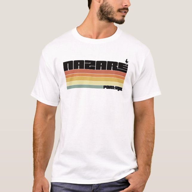 Nazare Surfstrand Portugal T-Shirt (Vorderseite)