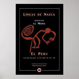 Nazca Geoglyphen-Monkey Poster