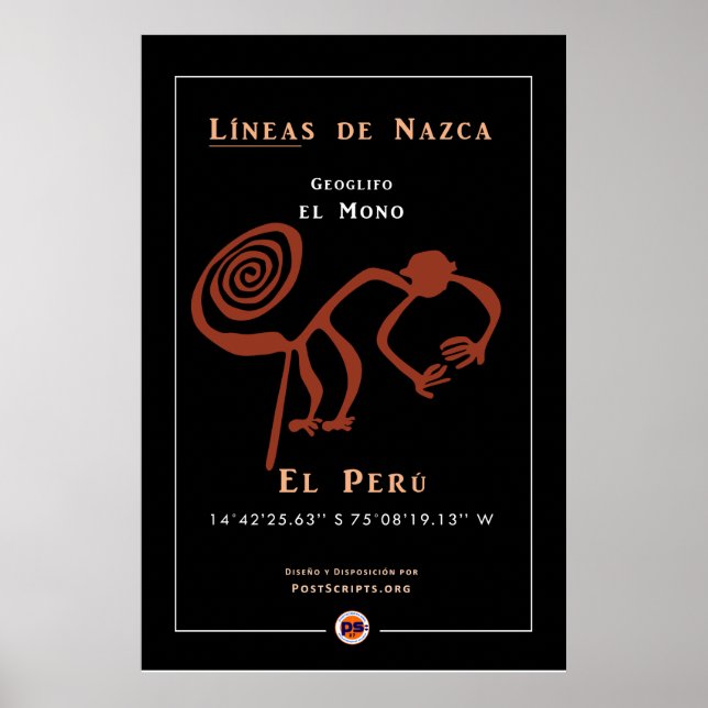 Nazca Geoglyphen-Monkey Poster (Vorne)