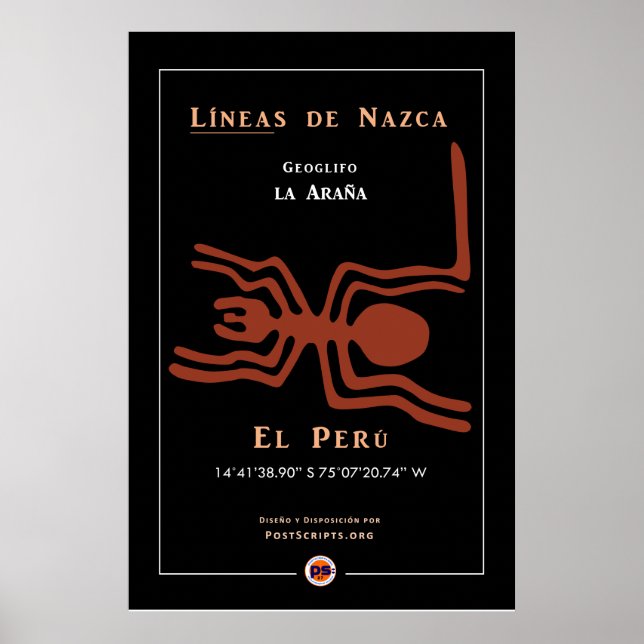 Nazca Geoglyphen-Spider Poster (Vorne)