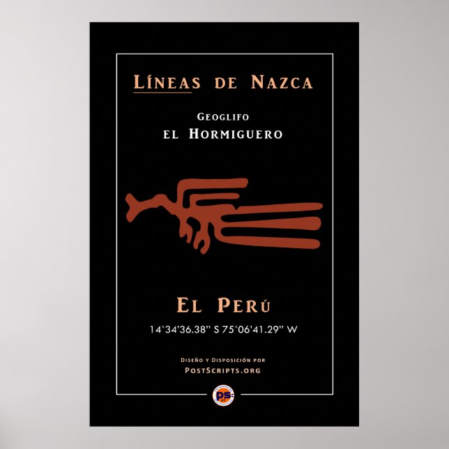 Nazca Geoglyphs-Anteater Poster (Vorne)