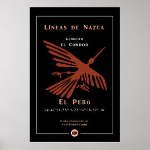 Nazca Geoglyphs-Condor Poster