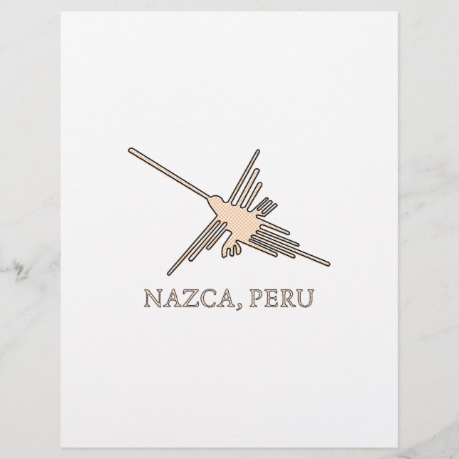 Nazca Hummingbird Geoglyph Newsprint (Vorderseite)