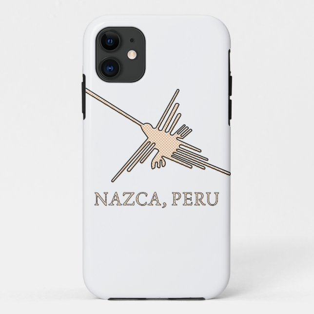 Nazca Hummingbird Geoglyph Newsprint Case-Mate iPhone Hülle (Rückseite)