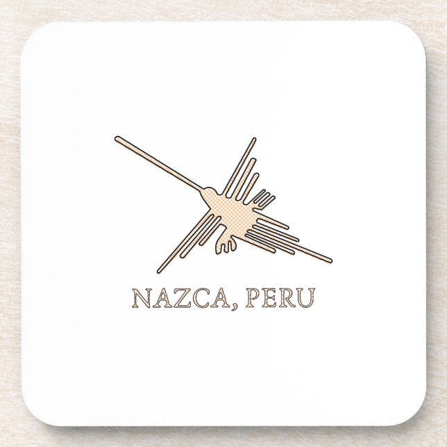 Nazca Hummingbird Geoglyph Newsprint Getränkeuntersetzer (Vorderseite)