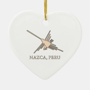 Nazca Hummingbird Geoglyph Newsprint Keramik Ornament