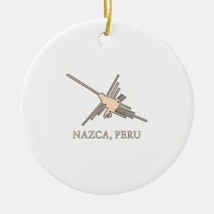 Nazca Hummingbird Geoglyph Newsprint Keramikornament