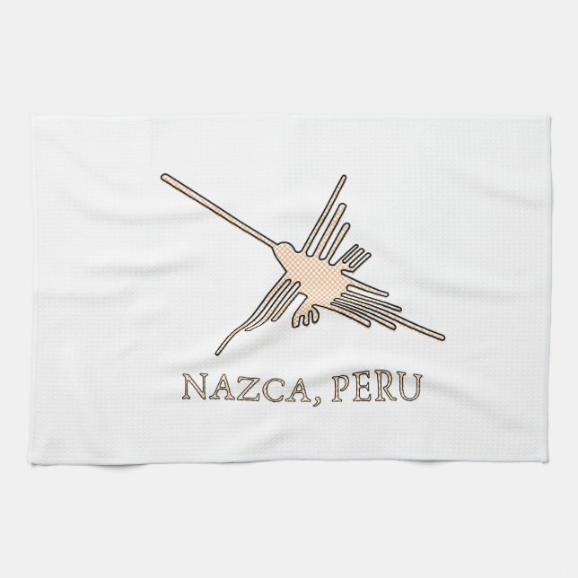 Nazca Hummingbird Geoglyph Newsprint Küchentuch (Horizontal)