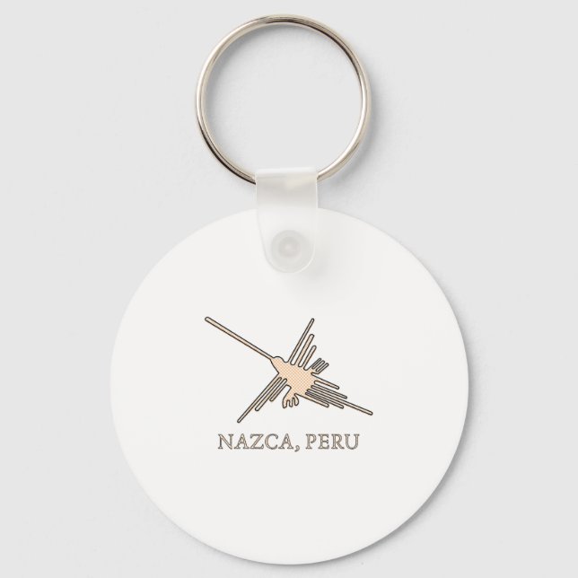 Nazca Hummingbird Geoglyph Newsprint Schlüsselanhänger (Vorderseite)