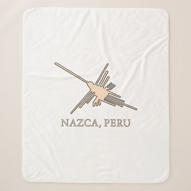 Nazca Hummingbird Geoglyph Newsprint Sherpadecke (Vorderseite)