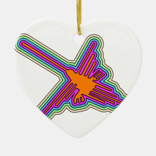 Nazca Hummingbird Peru Zeichnend Keramik Ornament