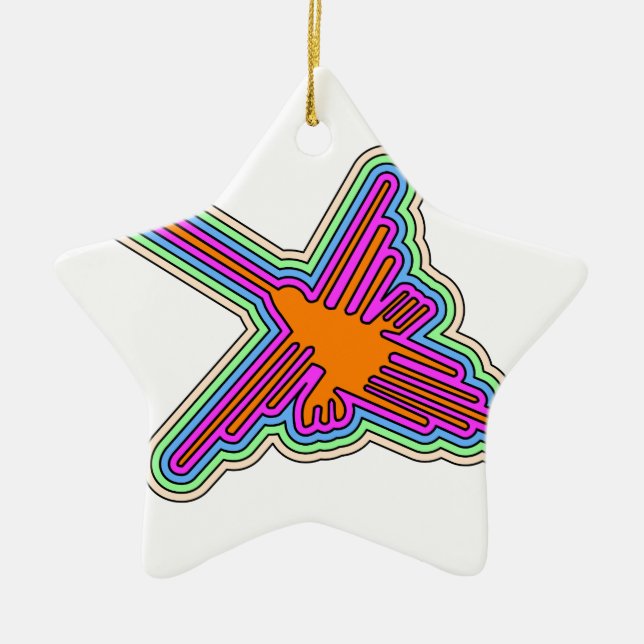 Nazca Hummingbird Peru Zeichnend Keramikornament (Vorne)