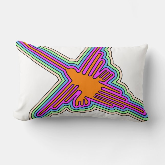 Nazca Hummingbird Peru Zeichnend Lendenkissen (Vorderseite)