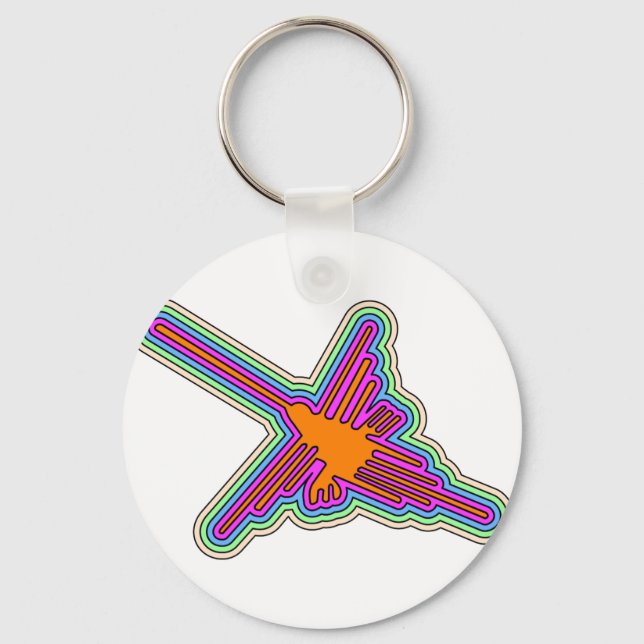 Nazca Hummingbird Peru Zeichnend Schlüsselanhänger (Vorderseite)