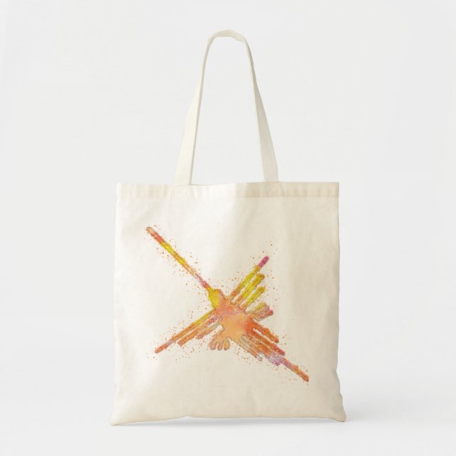 Nazca Lines Hummingbird Aquarell drucken Tragetasche (Vorne)