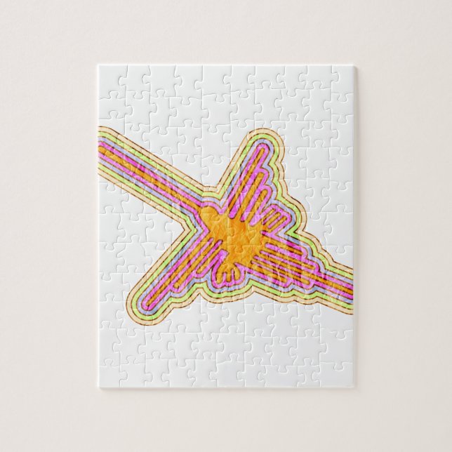 Nazca Lines Hummingbird mit zerknittertem Papieref (Vertikal)
