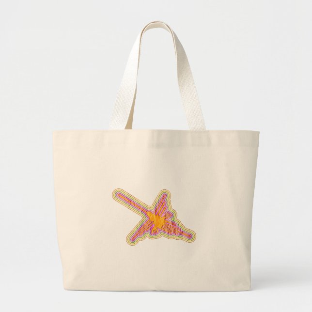 Nazca Lines Hummingbird mit zerknittertem Papieref Jumbo Stoffbeutel (Vorne)