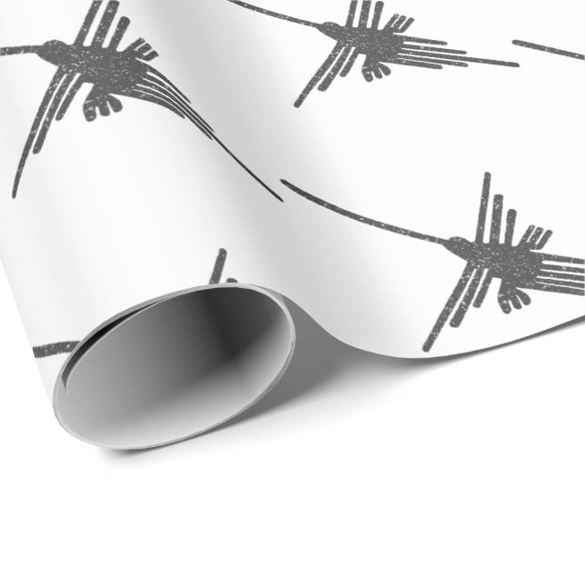 Nazca Lines Hummingbird Old Paper Style Geschenkpapier (Rolleneckpunkt)
