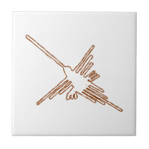 Nazca Lines Hummingbird Sketch Fliese