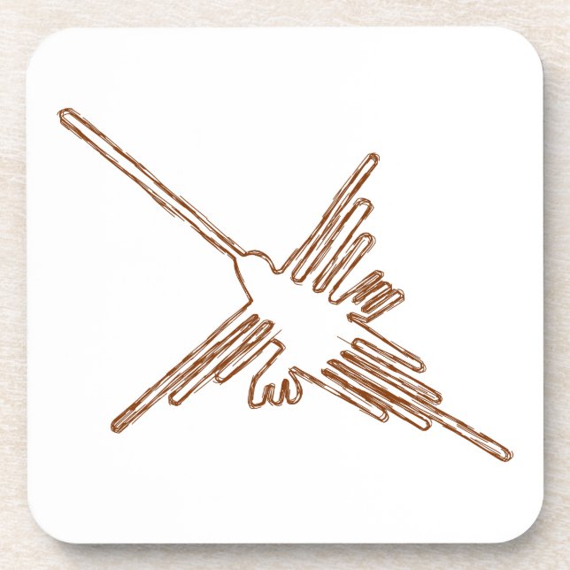 Nazca Lines Hummingbird Sketch Getränkeuntersetzer (Vorderseite)