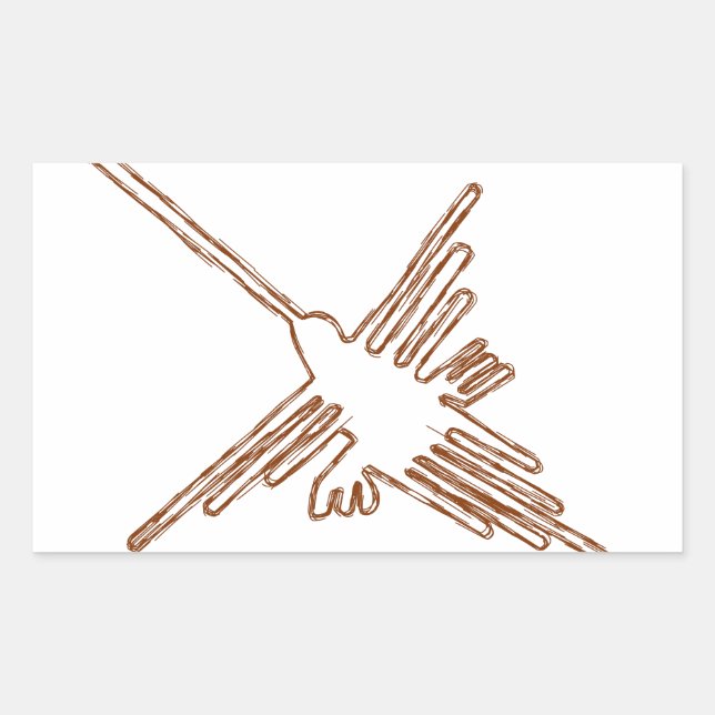 Nazca Lines Hummingbird Sketch Rechteckiger Aufkleber (Vorderseite)