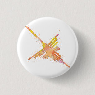 Nazca-Linien Kolibri Aquarelldruck Button