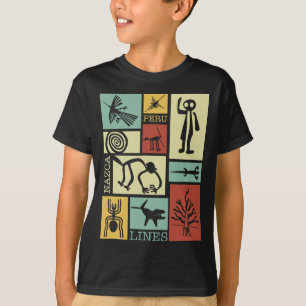 Nazca-Linien - Peru Geoglyphe Affe Astronaut Spinn T-Shirt