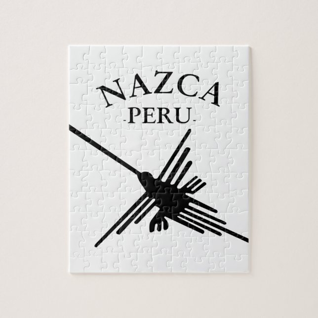 Nazca Peru Hummingbird mit geschwungenem Text (Vertikal)