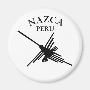 Nazca Peru Kolibri mit gebogenem Text Magnet