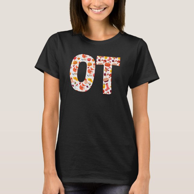 Nb6e OT Berufliche Therapie Herbstfall Thanksgiv T-Shirt (Vorderseite)