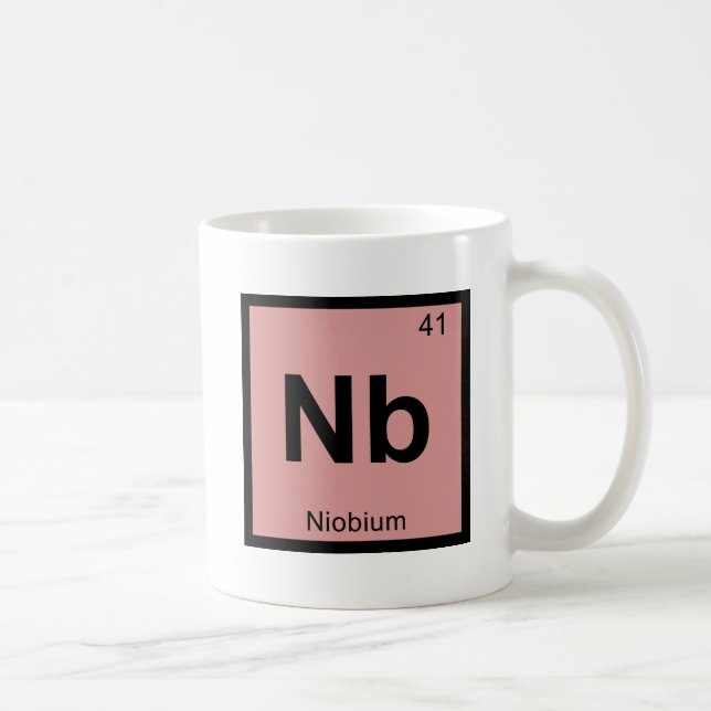 Nb - Periodisches Symbol für Niobium Chemistry Kaffeetasse (Rechts)