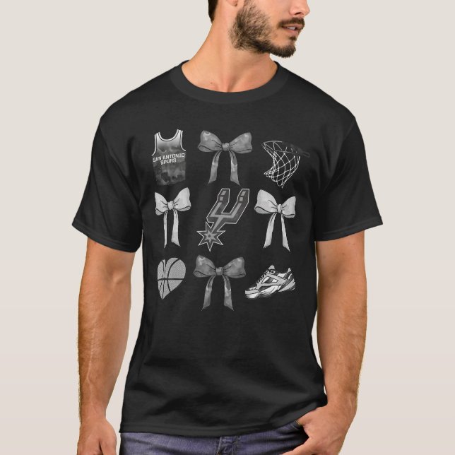 NBA San Antonio Spurs Bow Grid Mädchen T-Shirt (Vorderseite)