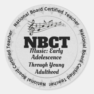NBCT Music Early Adolescence to Young Adulthouse Runder Aufkleber