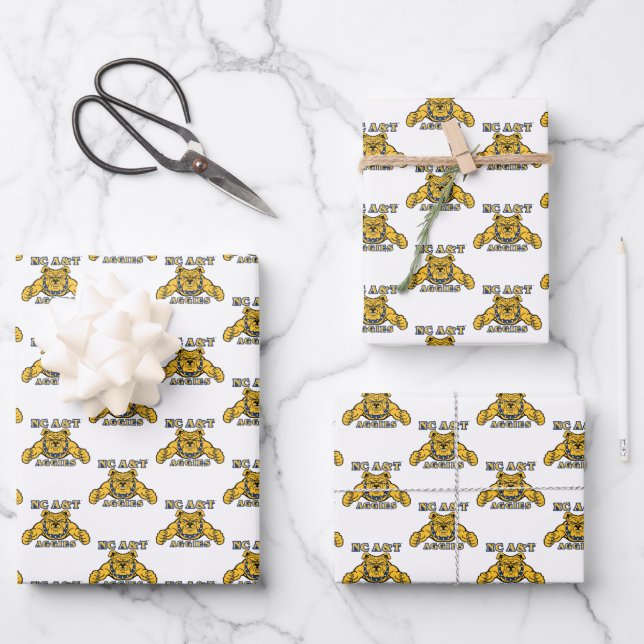 NC A&T Aggies | Aggie Bulldog Geschenkpapier Set (Vorderseite)