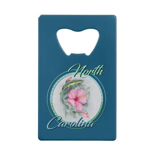 NC Anole & Hibiskus Geldbeutel Flaschenöffner (Vorderseite)