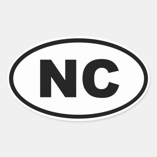 NC North Carolina Ovaler Aufkleber (Vorderseite)