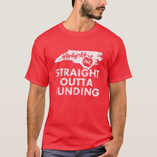 NC Red for Ed - North Carolina Teacher Strip T-Shirt (Vorderseite)